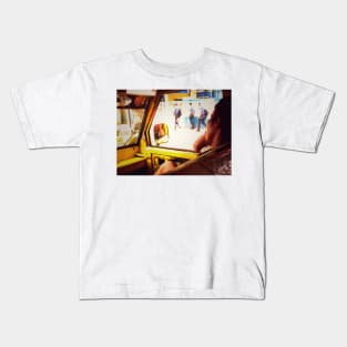 Car passenger man exhausted, tired and sleepy in front seat vehicle. Kids T-Shirt